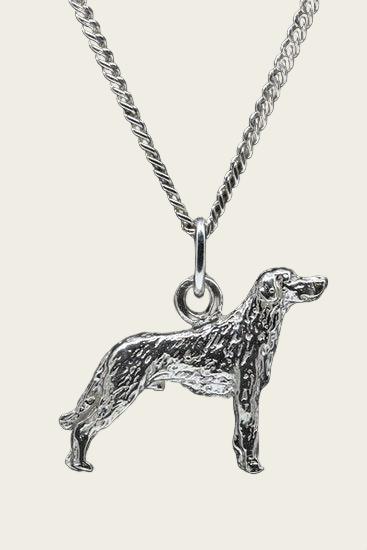 Zilveren Beauceron ketting hanger - oren ongecoupeerd - groot