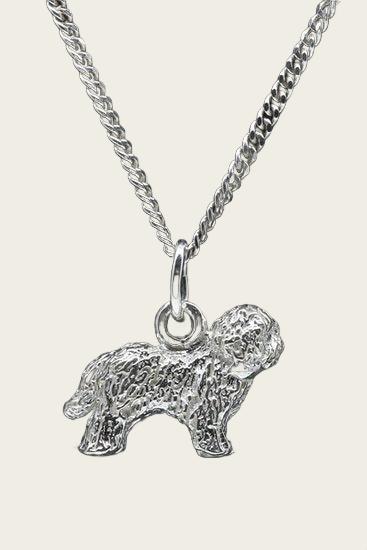 Zilveren Bobtail met staart ketting hanger - groot