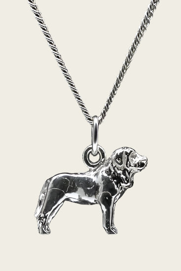 Zilveren Mastiff ketting hanger - groot