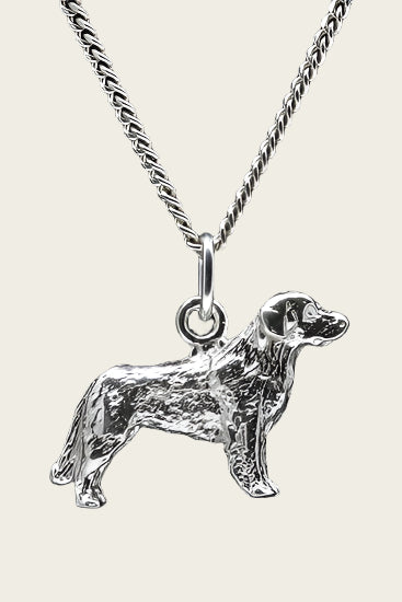 Zilveren Mastin de los pinieos ketting hanger - groot