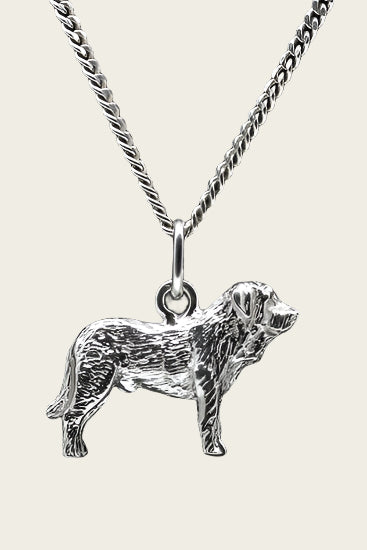 Zilveren Mastin Espagnol ketting hanger - groot