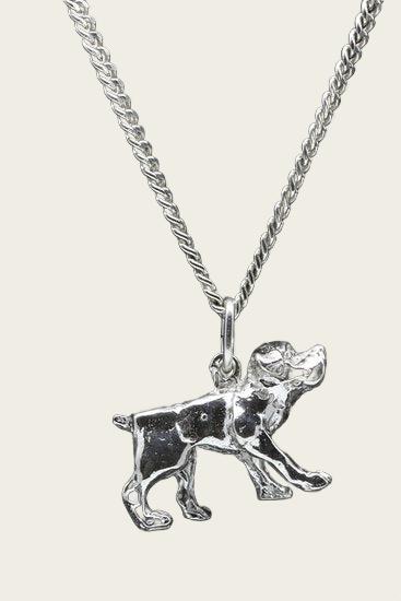 Zilveren Rottweiler pup ketting hanger - groot