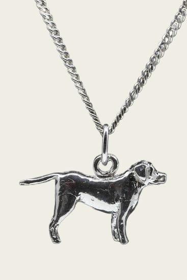 Zilveren Entlebucher sennenhond met staart ketting hanger - groot