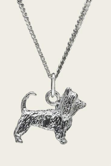 Zilveren Shiba Inu ketting hanger - groot
