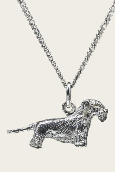 Zilveren Boheemse terrier cesky ketting hanger - groot