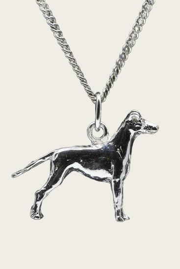 Zilveren Black and tan terrier ketting hanger - groot