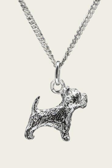 Zilveren West highland white Terrier huismodel ketting hanger - groot