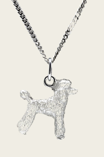 Zilveren Koningspoedel standaard ketting hanger - groot