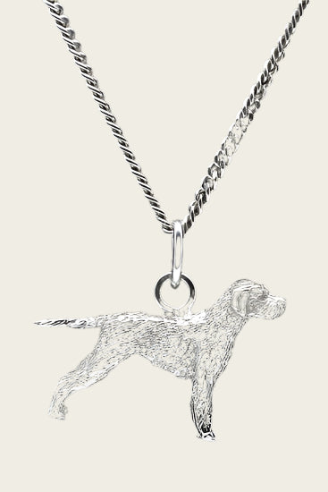 Zilveren Slovenky hrubostyohar met staart ketting hanger - groot