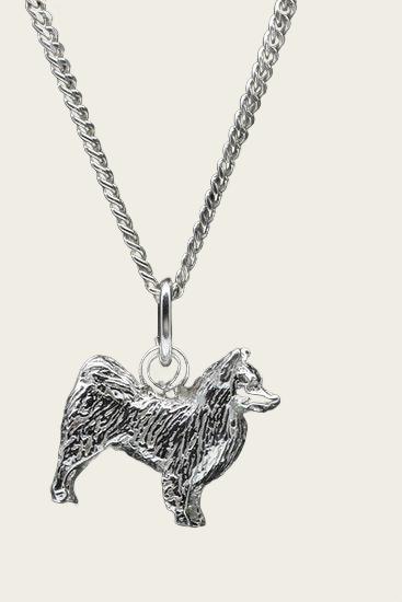 Zilveren Mopshond ketting hanger - groot