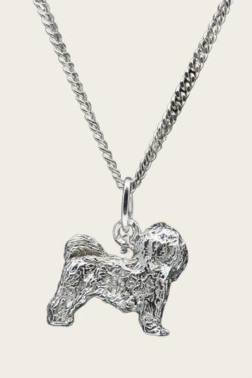 Zilveren Bolognezer ketting hanger - groot