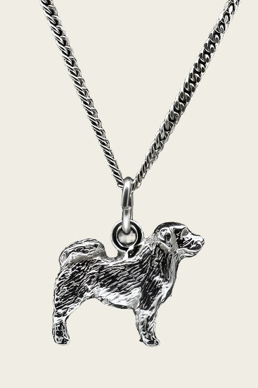 Zilveren Tibetaanse mastiff ketting hanger - groot