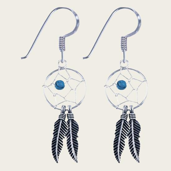 Silver dreamcatcher 12mm earring