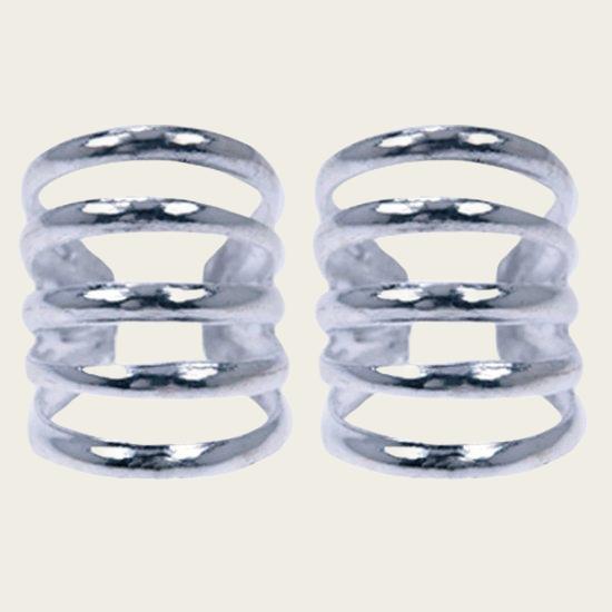 Silver 5 ring ear clip