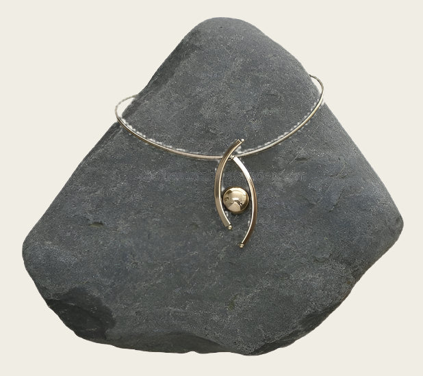 Ash pendant with chain The Eye bronzed