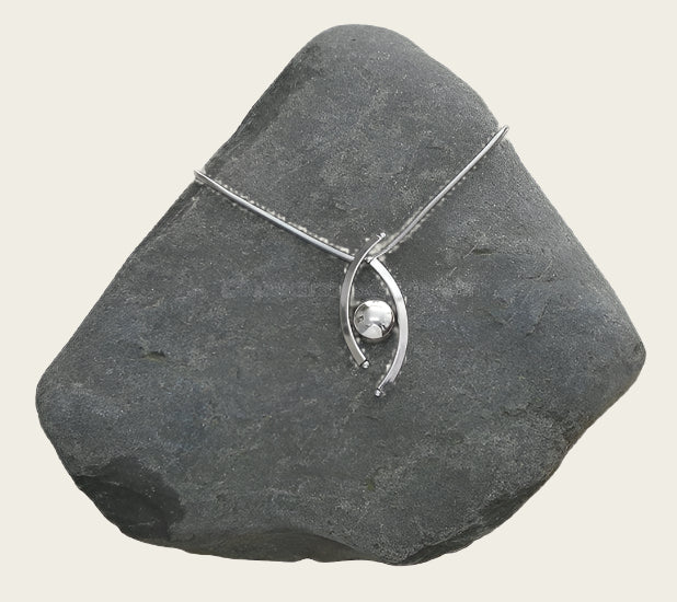 Pendant with chain The Eye silver plated