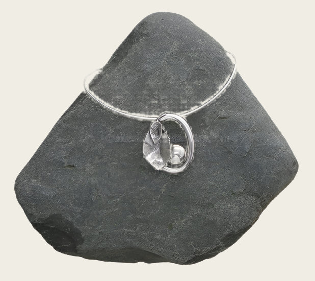 Ashanger met ketting Dubbelblad verzilverd