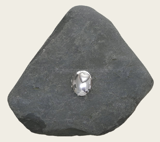 Pendant Heart matt silver plated