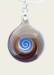 Ashes &amp; memorial pendant spiral in glass hand blown