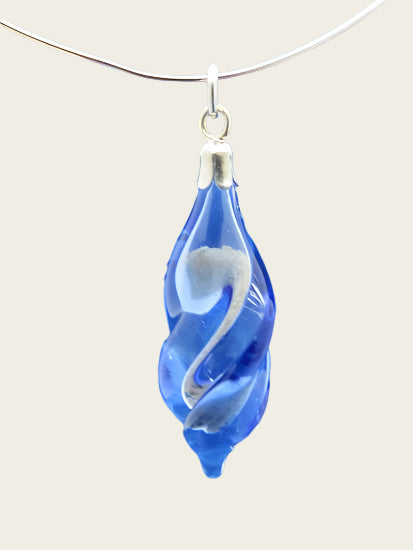 Ashes &amp; memorial pendant twist in glass hand blown
