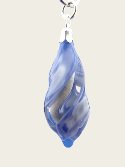 Ashes &amp; memorial pendant twist in glass hand blown