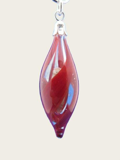 Ashes &amp; memorial pendant twist in glass hand blown