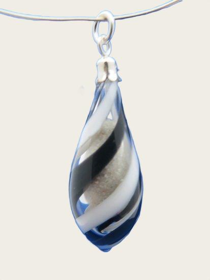 Ashes &amp; memorial pendant twist in glass hand blown