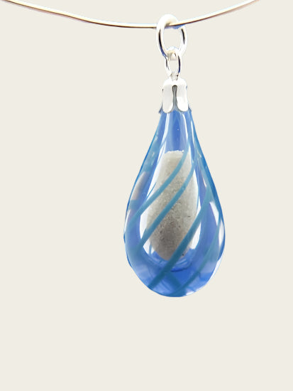 Ashes &amp; memorial pendant twist in glass hand blown