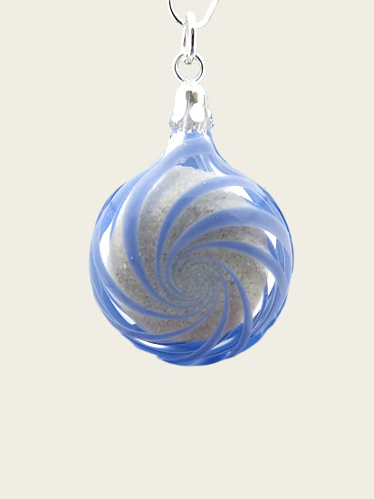 Ashes &amp; memorial pendant twist in glass hand blown