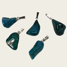 Chrysocolla edelsteen ketting hanger rvs