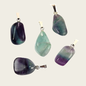 Fluoriet edelsteen ketting hanger rvs