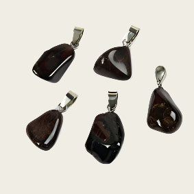 Granaat helder edelsteen ketting hanger rvs