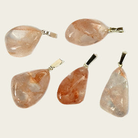 Hematiet kwarts edelsteen ketting hanger rvs