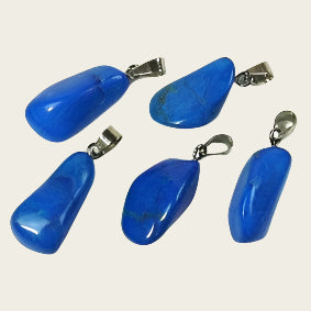 Howliet blauw edelsteen ketting hanger rvs