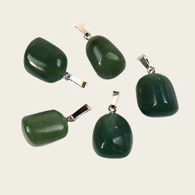 Jade - Nefriet edelsteen ketting hanger rvs