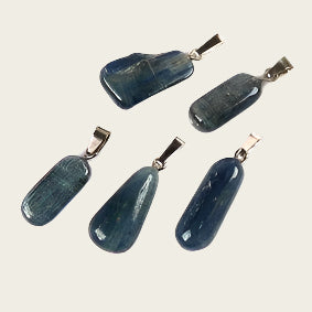 Kyaniet edelsteen ketting hanger rvs