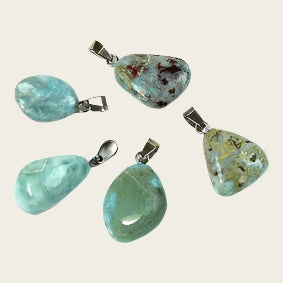 Larimar edelsteen ketting hanger rvs