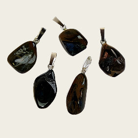 Pietersiet edelsteen ketting hanger rvs