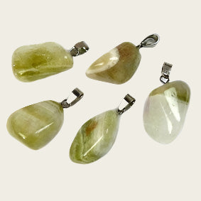 Prasioliet edelsteen ketting hanger rvs