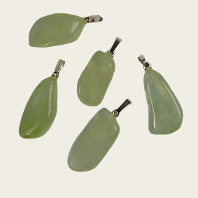 Prehniet edelsteen ketting hanger rvs