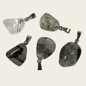 Tourmalijn kwarts edelsteen ketting hanger rvs