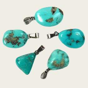 Turkoois edelsteen ketting hanger rvs
