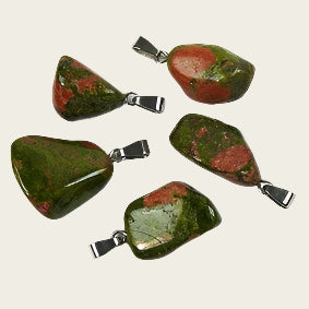 Unakiet edelsteen ketting hanger rvs