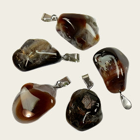 Vuuragaat edelsteen ketting hanger rvs