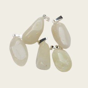 Zwavel kwarts edelsteen ketting hanger rvs