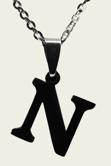 RVS Letter N ketting hanger - edelstaal