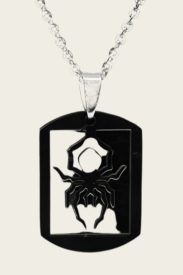 RVS Spin in kader ketting hanger - edelstaal