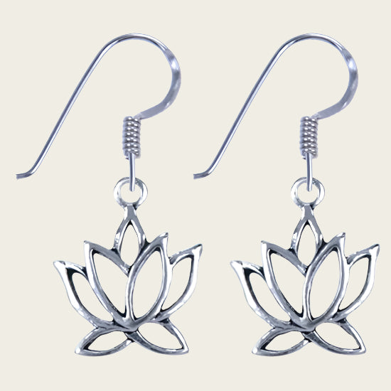Silver Lotus earrings