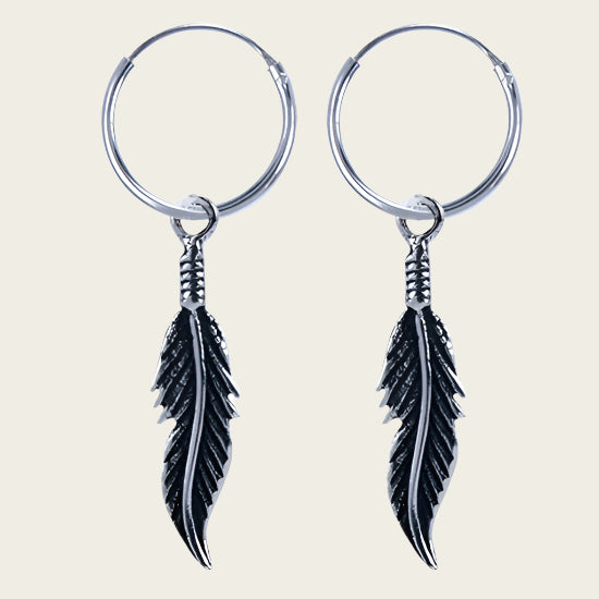 Zilveren Veer oorhangers