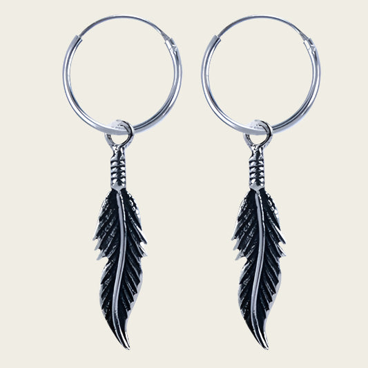 Silver Feather Earrings